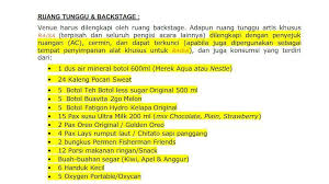 ilustrasi digital list yang menggambarkan pentingnya riders dalam industri hiburan, dengan fokus pada kebutuhan refreshment untuk artis